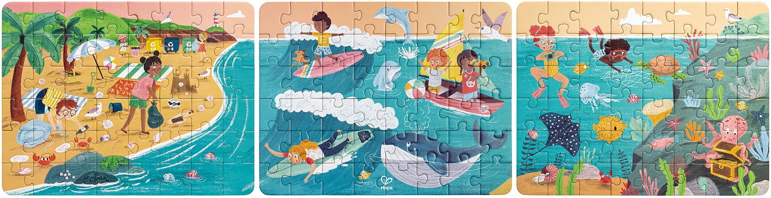 Imaginea produsului 'Puzzle 3 în 1. Prietenii oceanului + 12 piese storytelling'