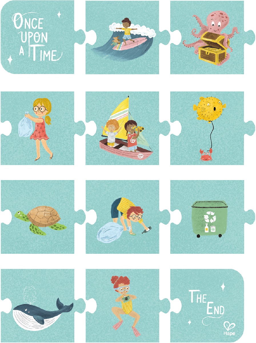 Imaginea produsului 'Puzzle 3 în 1. Prietenii oceanului + 12 piese storytelling'