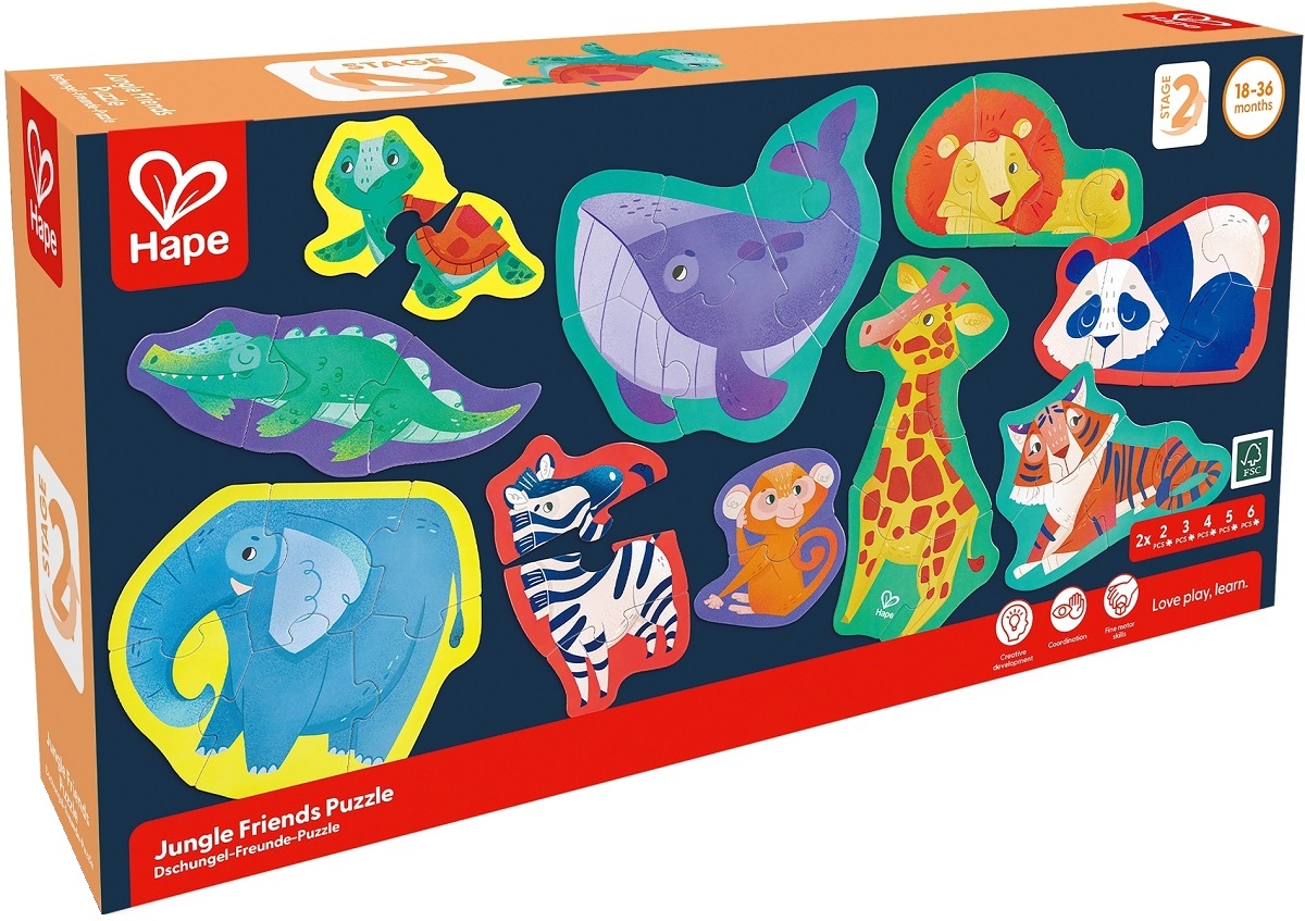 Imaginea produsului 'Set 10 puzzle-uri. Prietenii junglei'