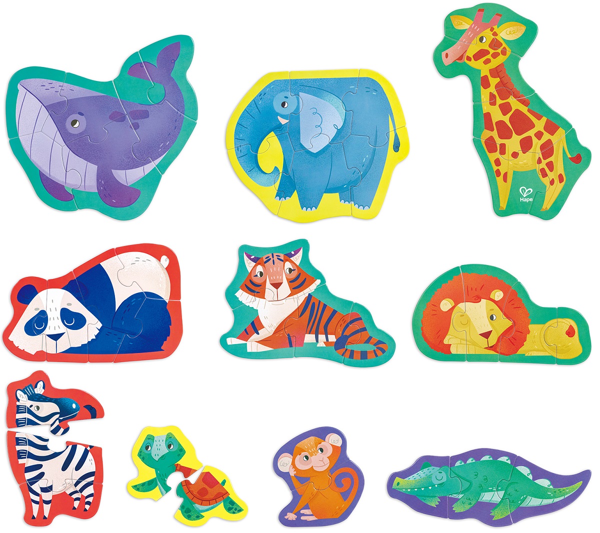 Imaginea produsului 'Set 10 puzzle-uri. Prietenii junglei'