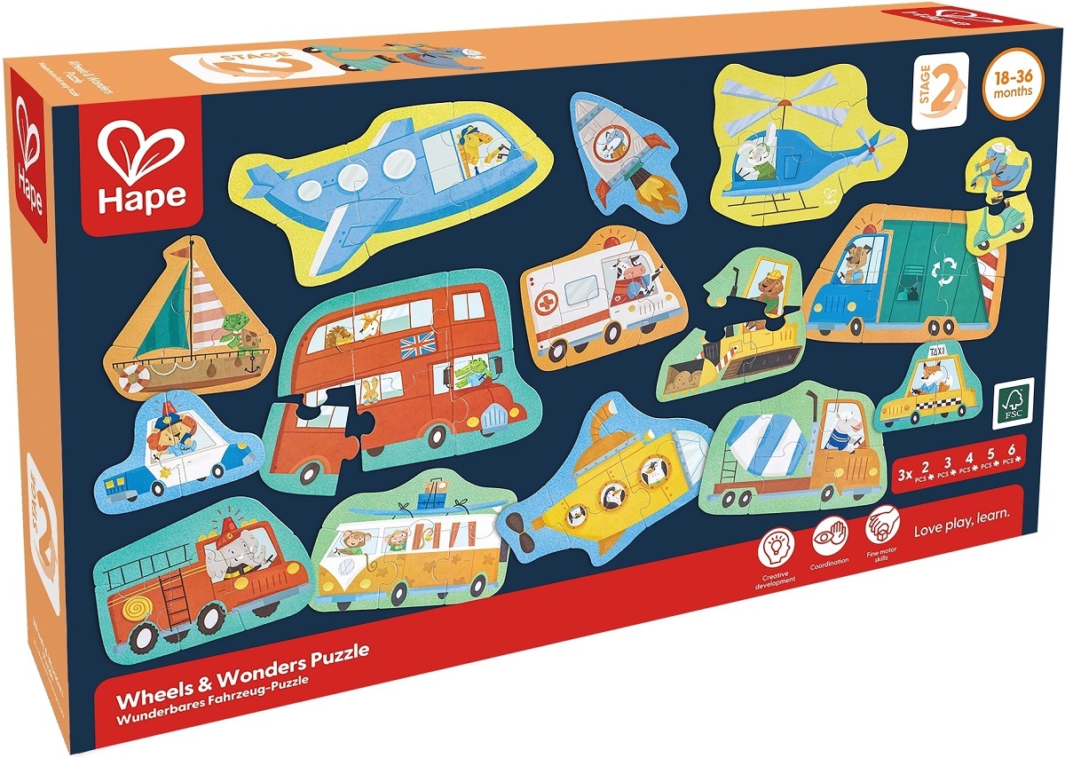 Imaginea produsului 'Set 15 puzzle-uri. Vehicule'