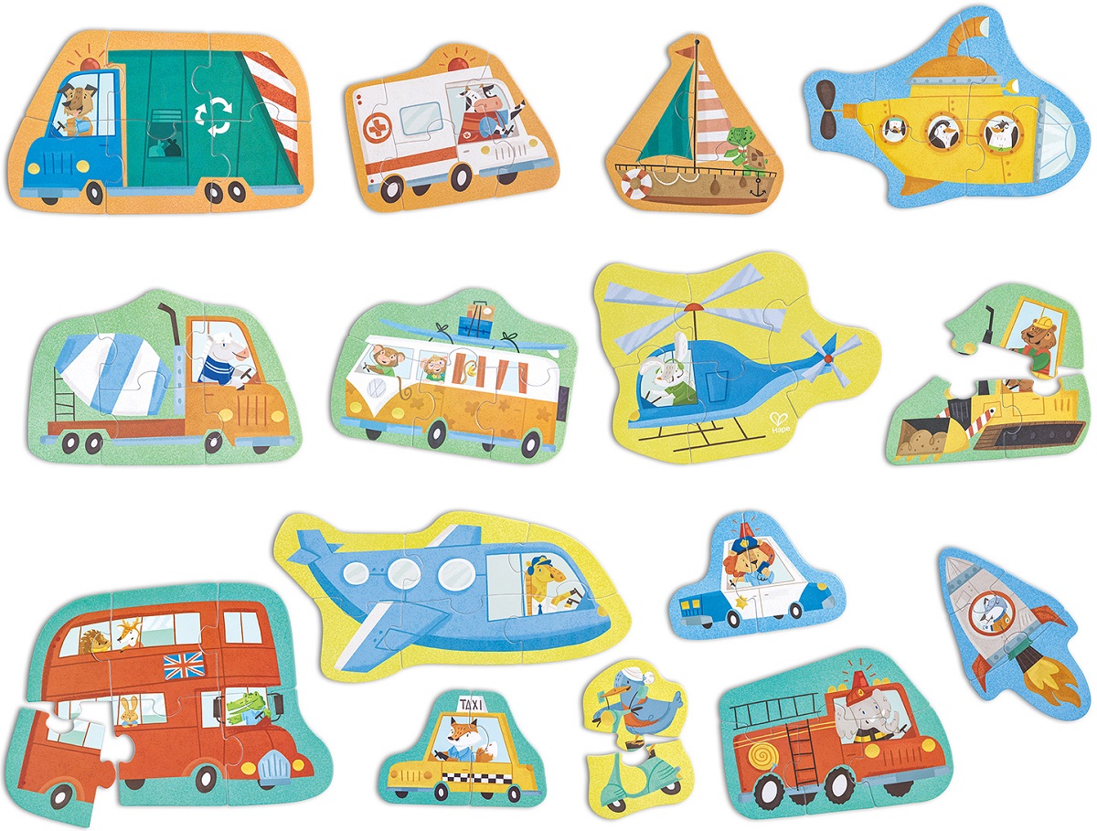 Imaginea produsului 'Set 15 puzzle-uri. Vehicule'