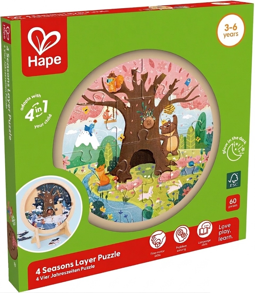 Imaginea produsului 'Puzzle 4 în 1 din lemn. 4 anotimpuri'