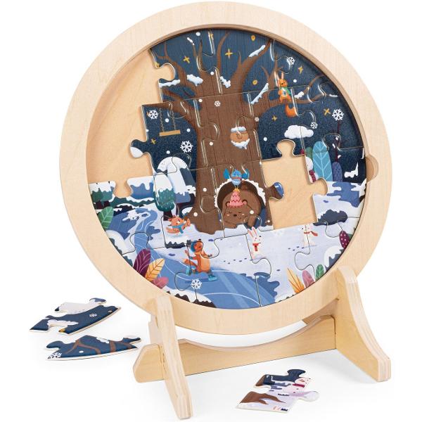 Puzzle 4 in 1 din lemn. 4 anotimpuri