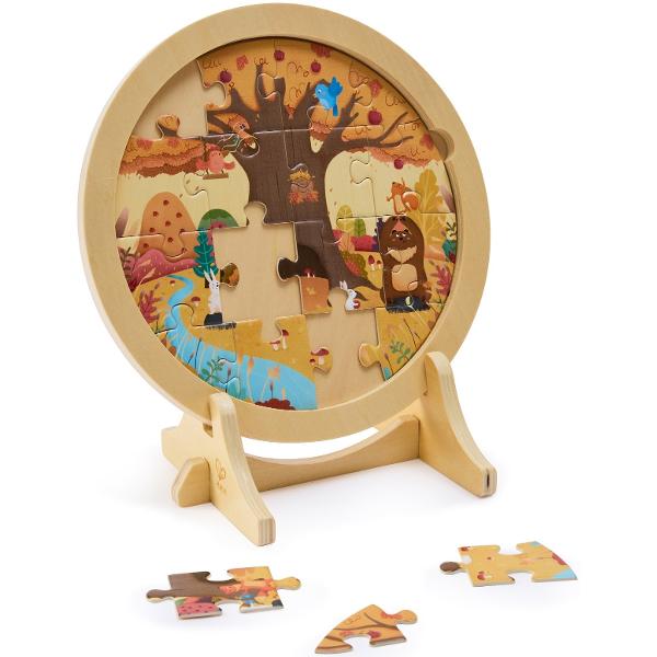Puzzle 4 in 1 din lemn. 4 anotimpuri