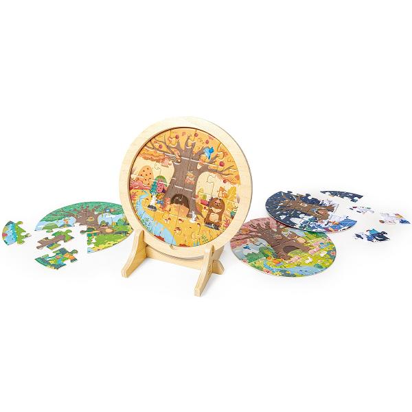 Puzzle 4 in 1 din lemn. 4 anotimpuri