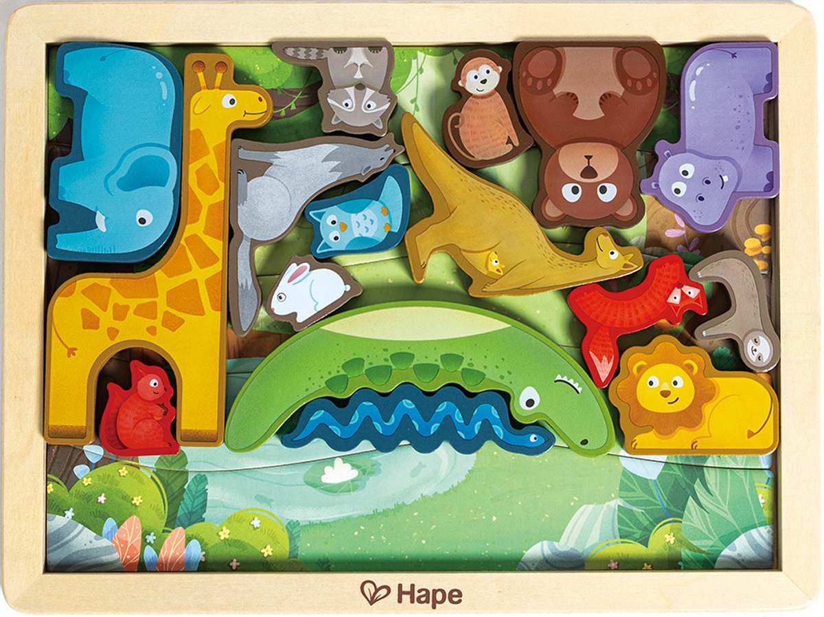 Imaginea produsului 'Puzzle din lemn. Regatul animalelor'