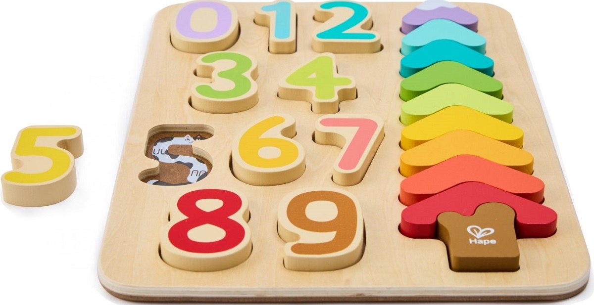 Imaginea produsului 'culori si numere - puzzle din lemn'