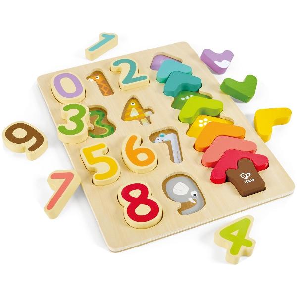 culori si numere - puzzle din lemn