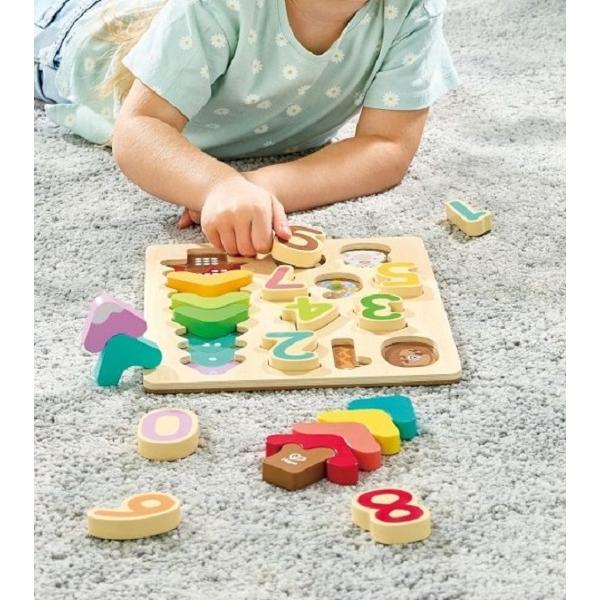 culori si numere - puzzle din lemn