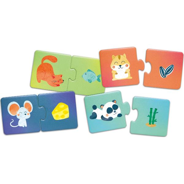 Puzzle: Potriveste perechea. Animale si gustari