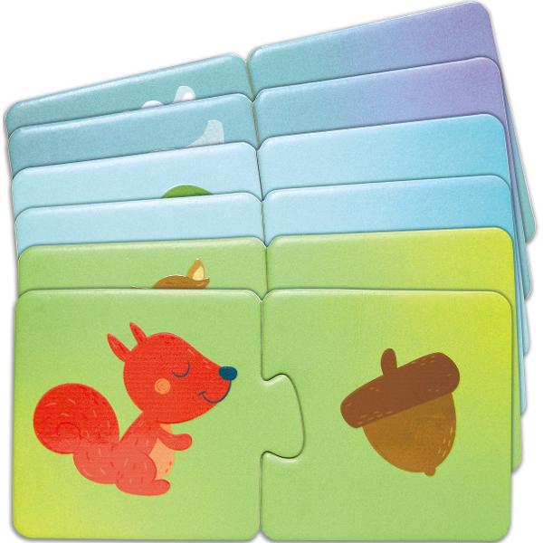 Puzzle: Potriveste perechea. Animale si gustari