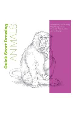 Coperta cărții 'Quick Start Drawing Animals -'