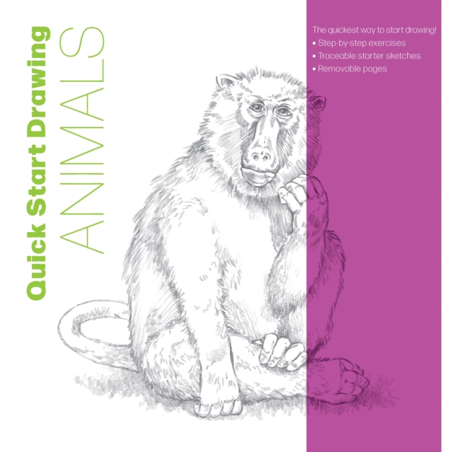 Coperta cărții 'Quick Start Drawing Animals -'