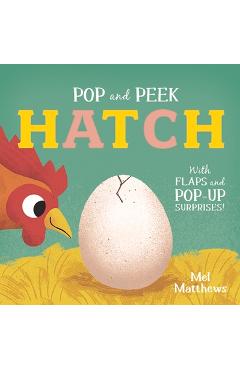 Coperta cărții 'Pop and Peek: Hatch: With Flaps and Pop-Up Surprises! - Carly Blake'