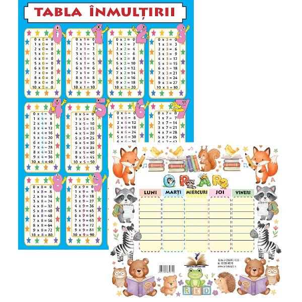 Orar + Tabla inmultirii