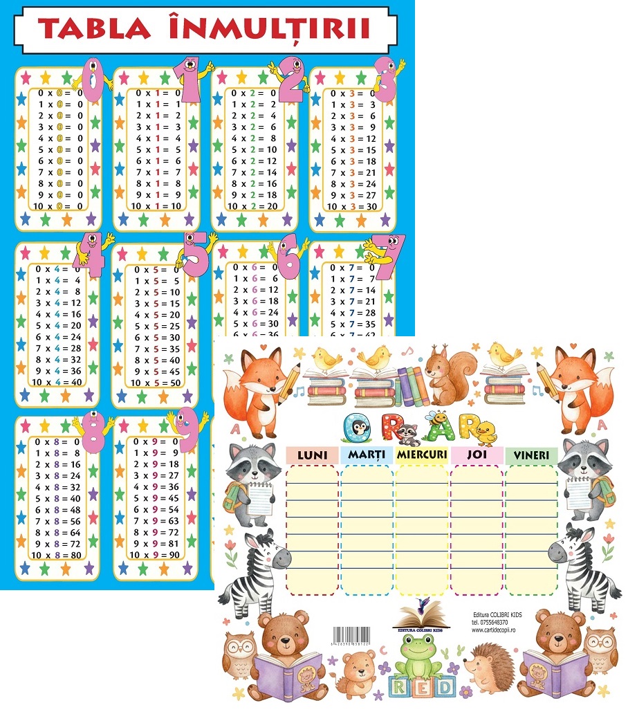 Coperta cărții 'Orar + Tabla înmulțirii'