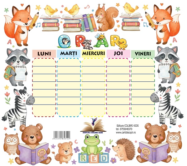 Coperta cărții 'Orar + Tabla înmulțirii'