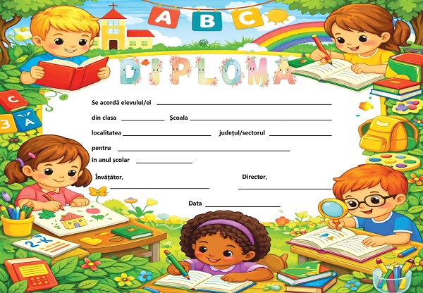 Coperta cărții 'Diplomă școlară pentru ciclul primar'