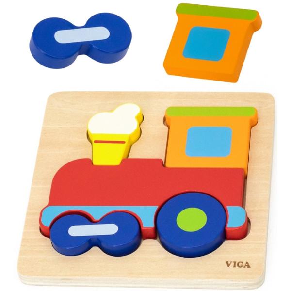 Puzzle din lemn: Trenulet