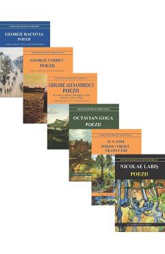 Coperta cărții 'Pachet 6 cărți: Poezii. Autori români - George Bacovia, George Coșbuc, Grigore Alexandrescu, Octavian Goga, Ștefan'