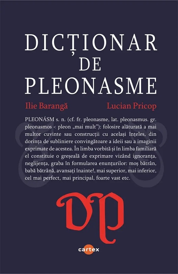 Coperta cărții 'Dicționar de pleonasme - Ilie Baranga, Lucian Pricop'