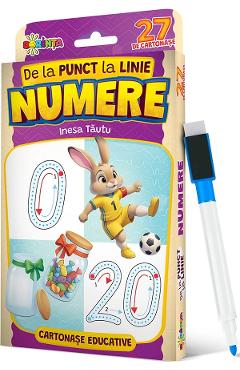 Coperta cărții 'De la punct la linie: Numere. 27 de cartonașe educative - Inesa Tăutu'