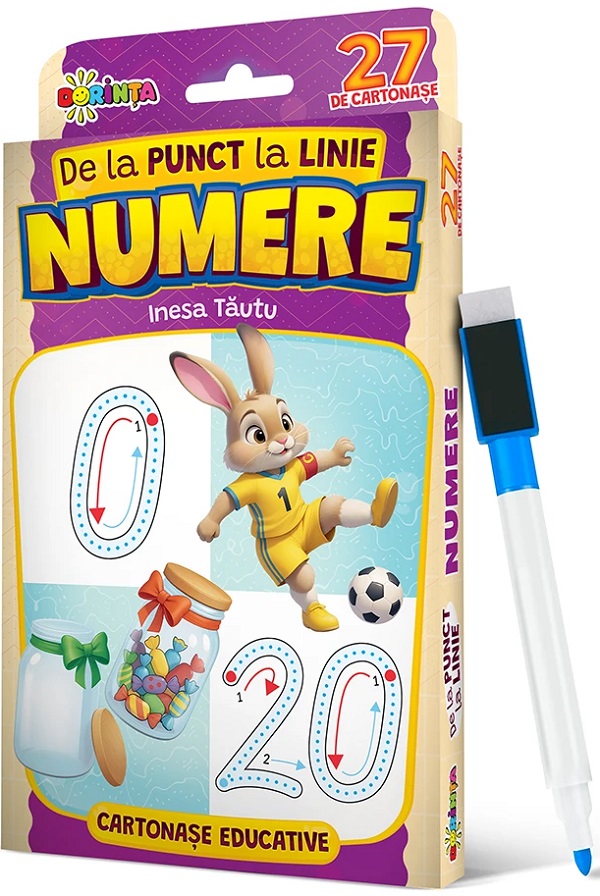 Coperta cărții 'De la punct la linie: Numere. 27 de cartonașe educative - Inesa Tăutu'