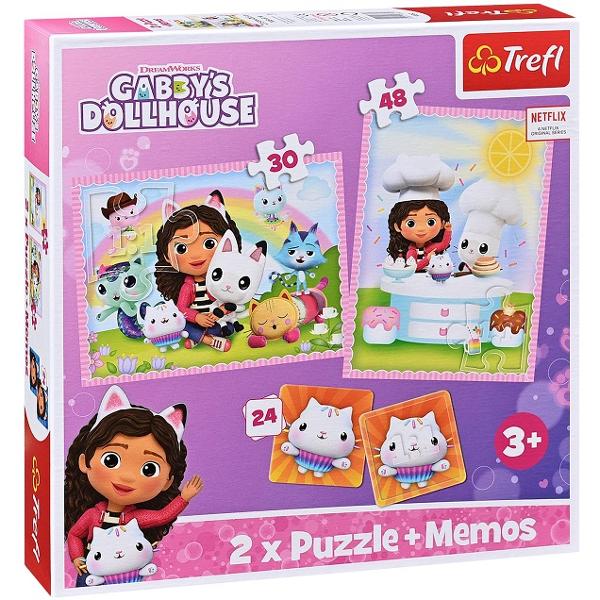 Puzzle 2 in 1 + Memos. Gabby's Dollhouse