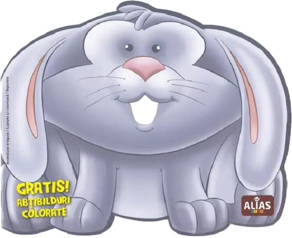 Coperta cărții 'Iepurele + Ou de lemn pictat. Carte de colorat cu abțibilduri'