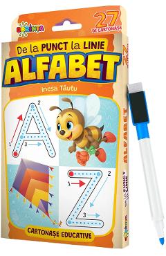 Coperta cărții 'De la punct la linie: Alfabet. 27 de cartonașe educative - Inesa Tăutu'