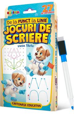 Coperta cărții 'De la punct la linie: Jocuri de scriere. 27 de cartonașe educative - Inesa Tăutu'