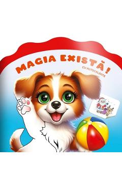 Coperta cărții 'Magia există! Carte de colorat cu autocolante'