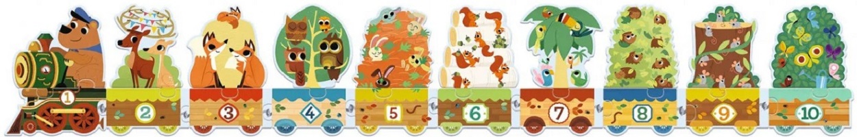 Imaginea produsului 'Puzzle trenuleț învaț să număr'