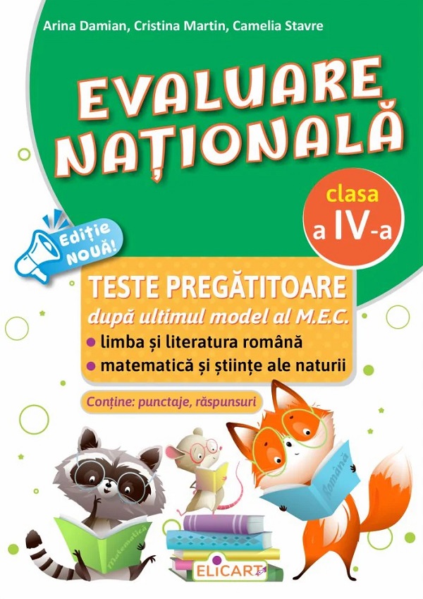 Coperta cărții 'Evaluare naționala - Clasa 4 Ed.2026 - Arina Damian, Cristina Martin, Camelia Stavre'