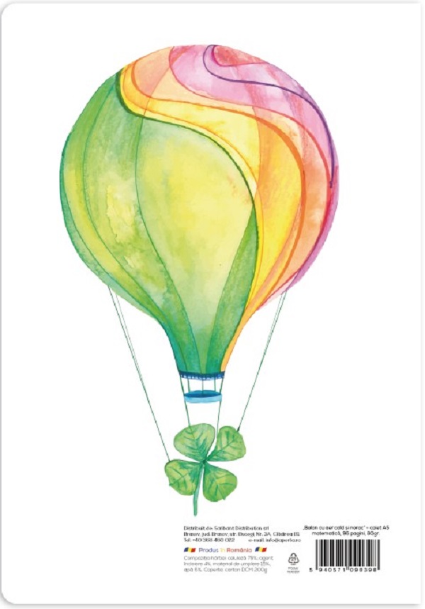 Imaginea produsului 'Set 5 caiete A5 matematică: Balonul cu aer cald și noroc'