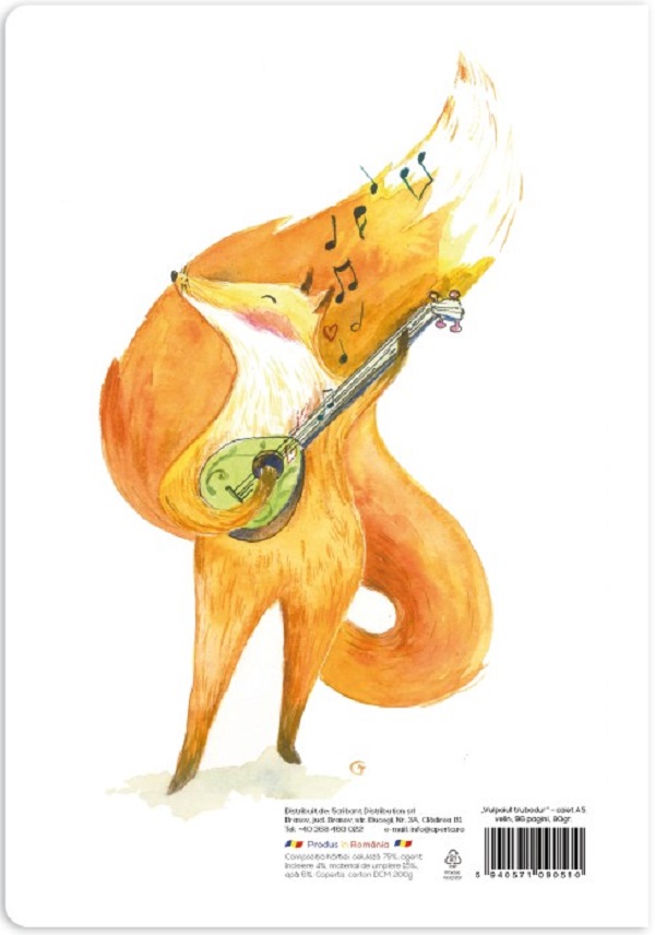 Imaginea produsului 'Set 5 caiete A5: Vulpoiul trubadur'