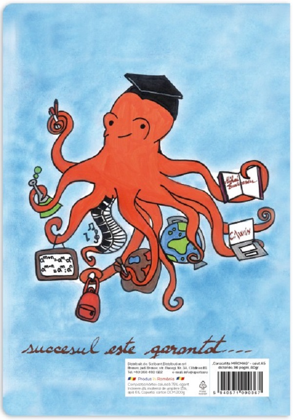 Imaginea produsului 'Set 5 caiete A5 dictando: Caracatița Mircmag'