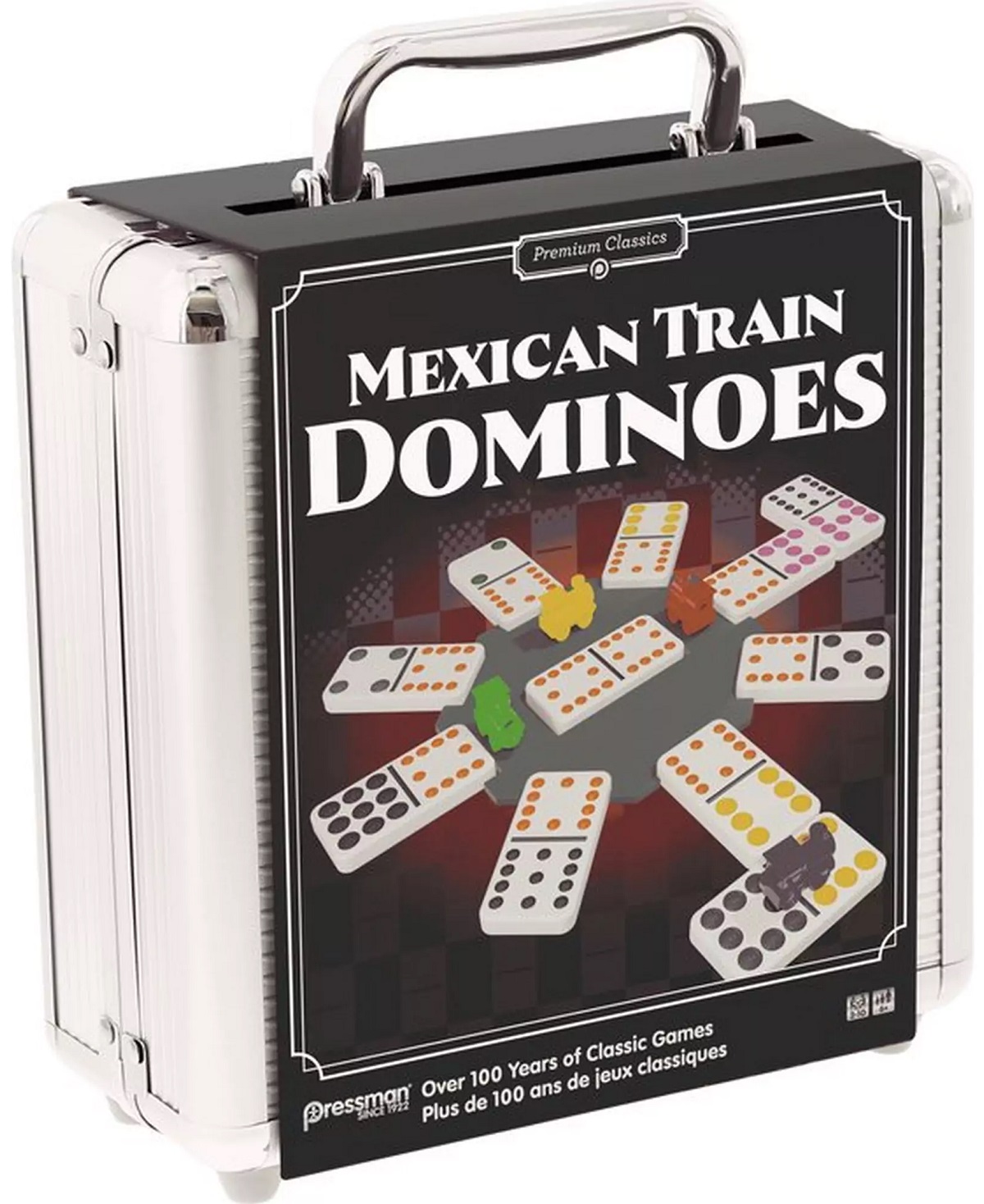 Imaginea produsului 'Joc Domino: Trenul mexican, în cutie metalică. Mexican Train Dominoes'