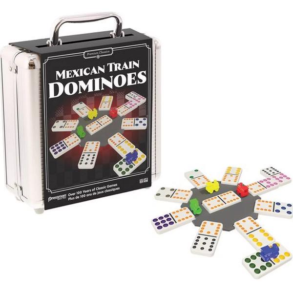 Joc Domino: Trenul mexican, in cutie metalica. Mexican Train Dominoes