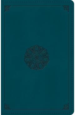 Coperta cărții 'ESV Giant Print Personal Size Bible, Red Letter (Trutone, Deep Teal, Emblem Design) -'