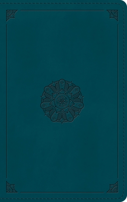 Coperta cărții 'ESV Giant Print Personal Size Bible, Red Letter (Trutone, Deep Teal, Emblem Design) -'
