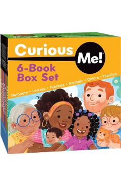 Coperta cărții 'Curious Me!(r) 6-Book Box Set (Numbers, Letters, Colors, Feelings, Animals, and Families) -'