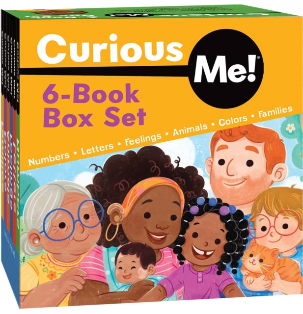 Coperta cărții 'Curious Me!(r) 6-Book Box Set (Numbers, Letters, Colors, Feelings, Animals, and Families) -'