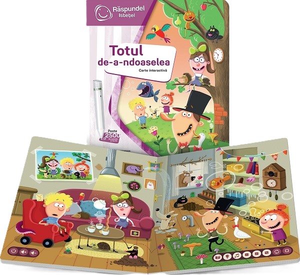 Coperta cărții 'Carte interactivă: Răspundel Istețel. Totul de-a-ndoaselea'