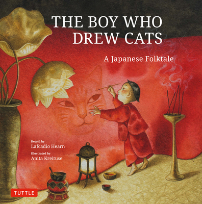 Coperta cărții 'The Boy Who Drew Cats: A Japanese Folktale - Lafcadio Hearn'