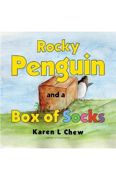 Coperta cărții 'Rocky Penguin and a Box of Socks - Karen L. Chew'