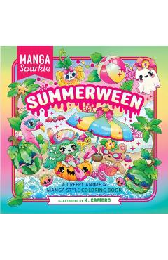 Coperta cărții 'Manga Sparkle: Summerween: A Creepy Anime & Manga Style Coloring Book - K. Camero'