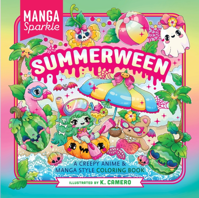 Coperta cărții 'Manga Sparkle: Summerween: A Creepy Anime & Manga Style Coloring Book - K. Camero'