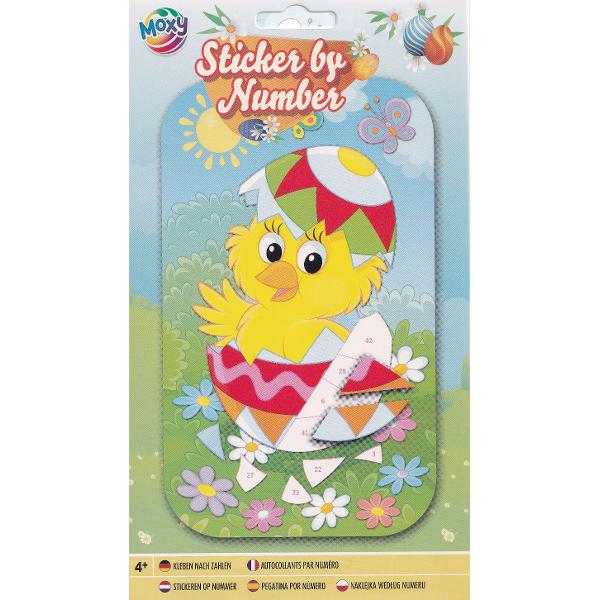Stickere pe numere pentru Paste. Puisor